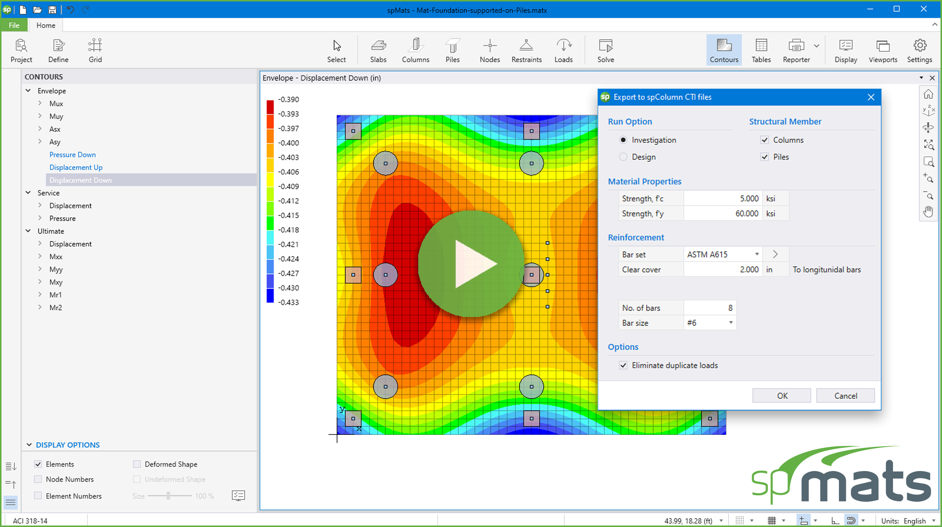 Exporting Column and Pile Data from spMats v10.00 to spColumn